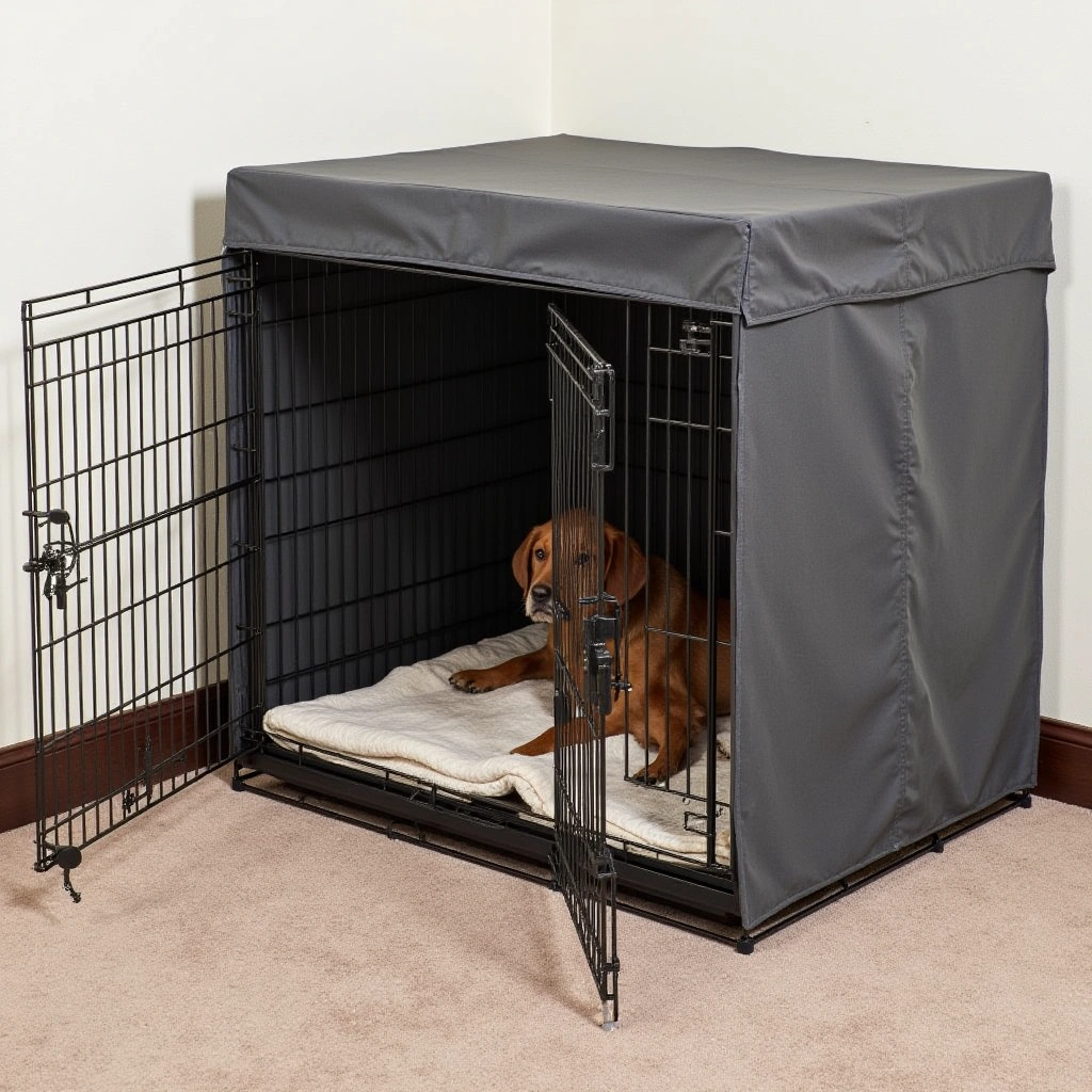 6. MidWest Folding Metal Dog Crate with Canopy Cover