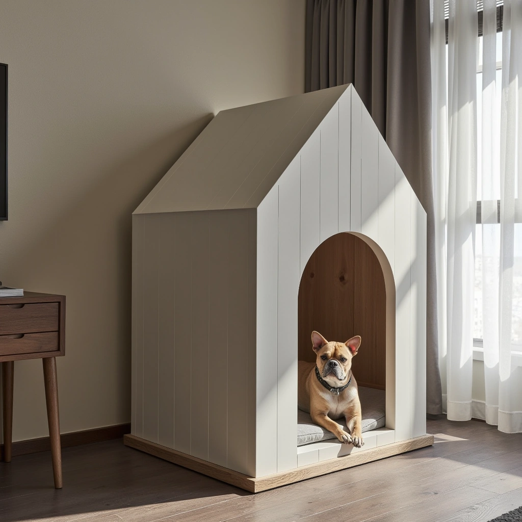 2. Modern Minimalist Dog House: Sleek & Stylish
