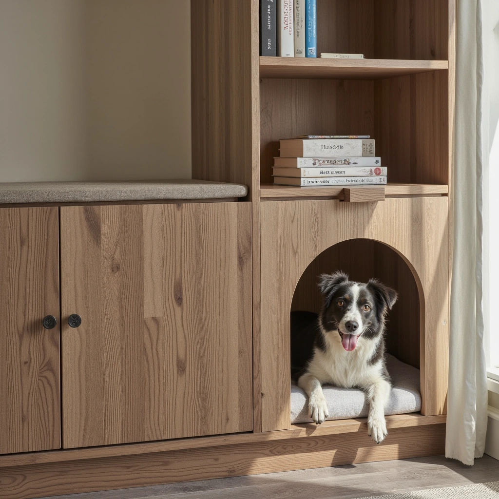 3. Indoor Dog Nook: Chic Furniture Hybrid