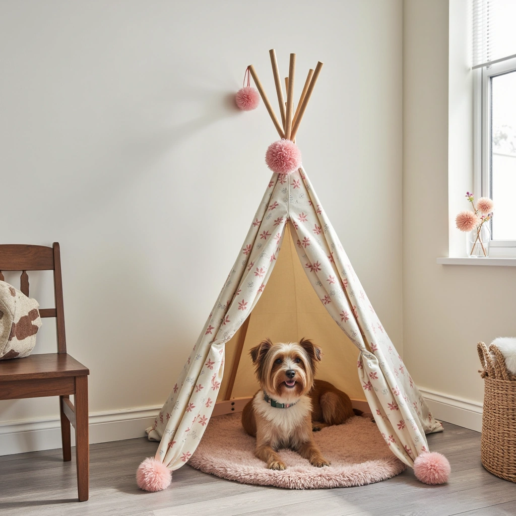 10. Teepee Dog Tent: Boho & Playful