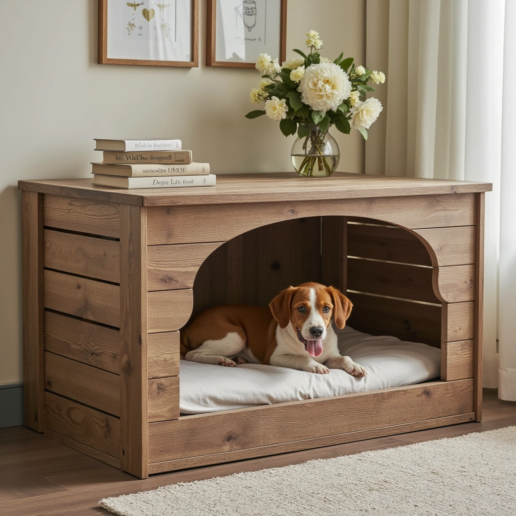 11. Recycled Dog Crate House: Affordable & Easy