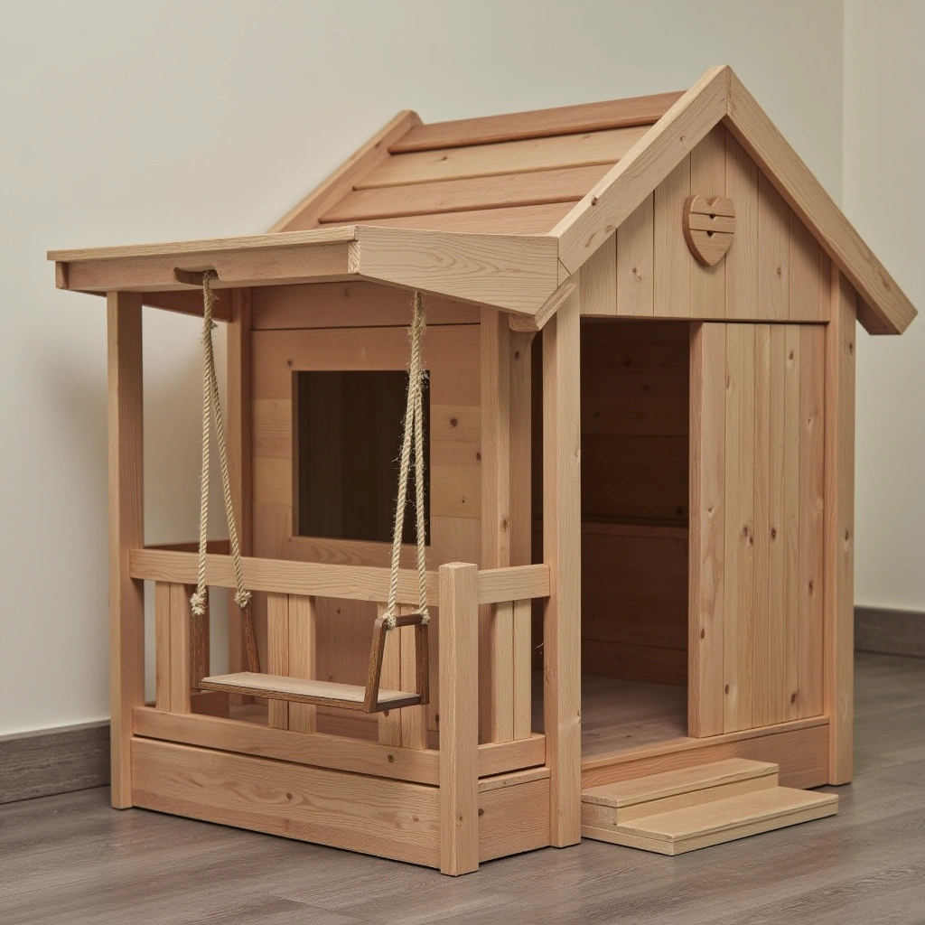 12. Dog House with Porch Swing: Extra Cozy